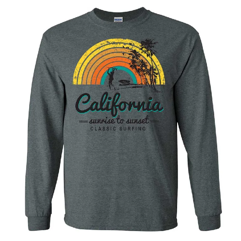 women’s pants for professional settings -California Classic Sunrise Surfing Long Sleeve Shirt