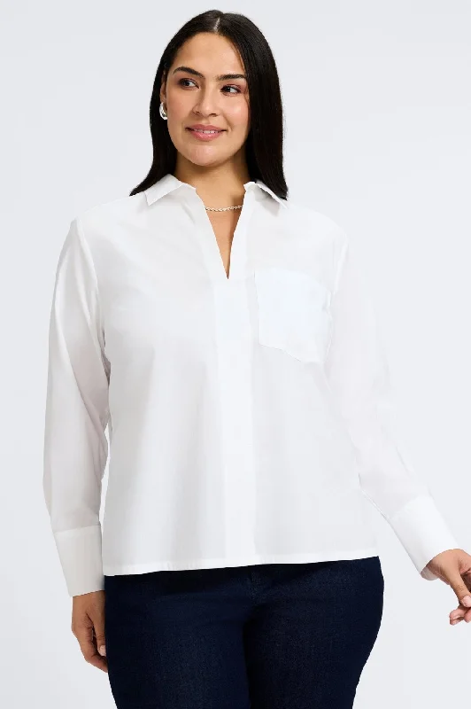 trendy women’s clothing for work meetings -Bella Plus Stretch No Iron Long Sleeve Shirt