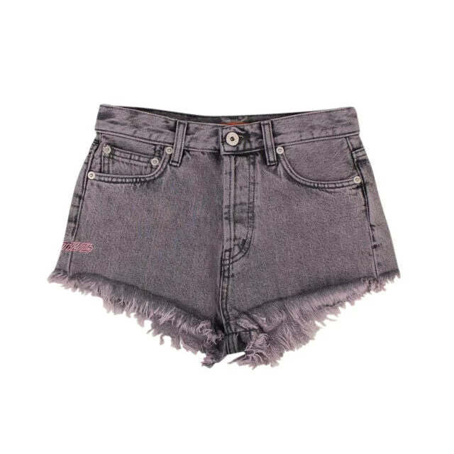 fashionable women’s coats for winter -Heron Preston Denim Pink Raw Edge Shorts - Blue