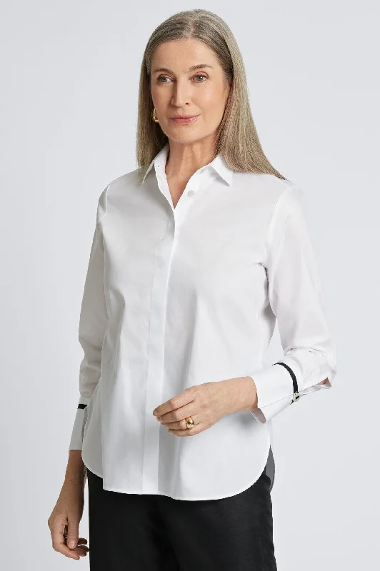 fashionable women’s blouses for work -Iris Stretch Matte Sateen No Iron Shirt