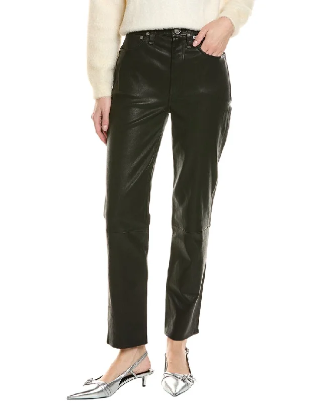 comfortable women’s clothing for lounging -rag & bone Wren High-Rise Slim Leather Pant