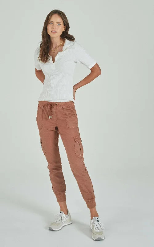 comfortable dresses for women on the go -Cargo Copper Tan Pants