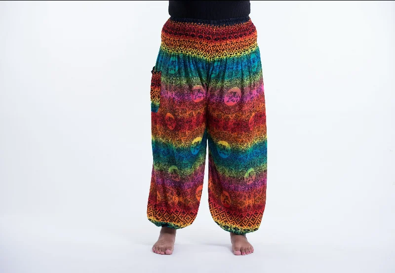 best women’s tops for casual outfits -Plus Size Rainbow Elephant Unisex Elephant Pants in Orange