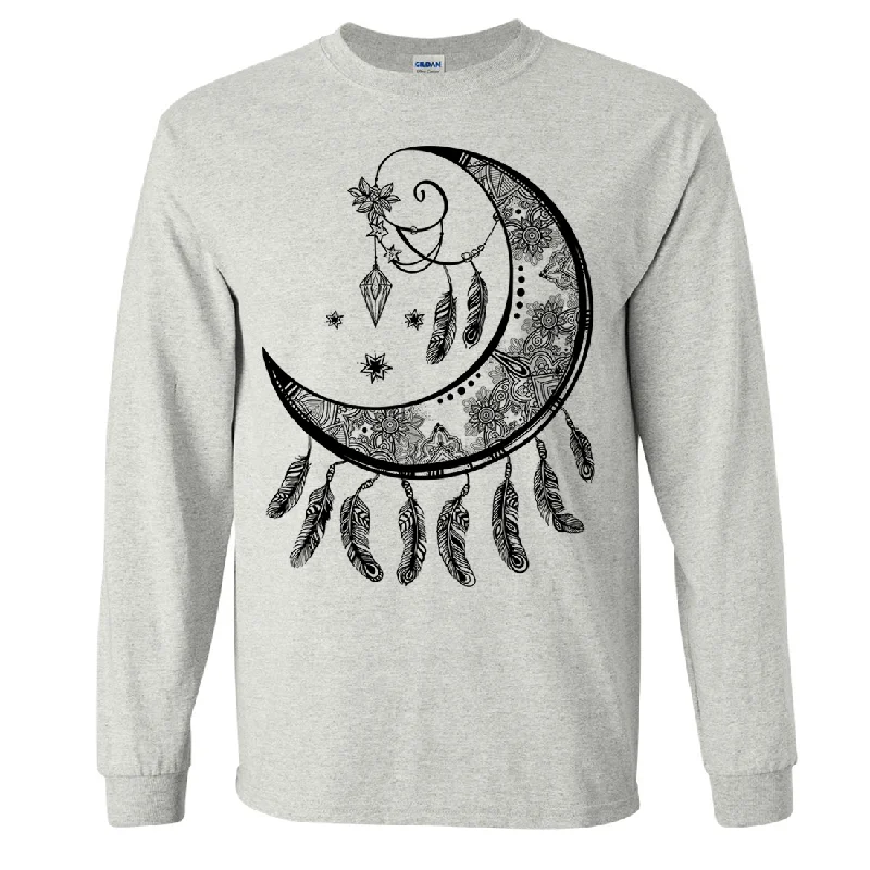 best women’s pants for spring and summer -Crescent Moon Dreamcatcher Black Long Sleeve Shirt