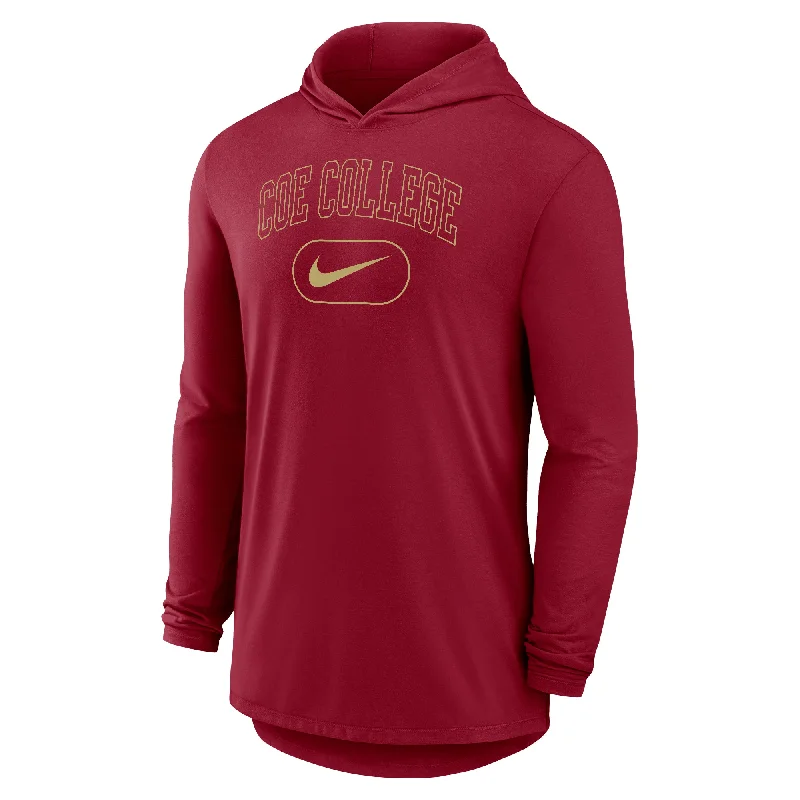 comfortable women’s sweaters for fall -NIKE DRI FIT LS HOOIDE TEE