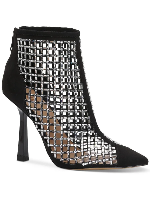 stylish women’s wedges for summer -Senalda Womens Rhinestone Cage Ankle Boots