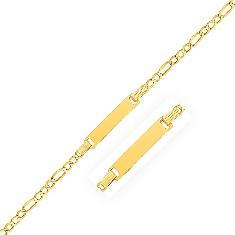 personalized jewelry for women’s gifts -14k Yellow Gold Figaro Link Children's ID Bracelet