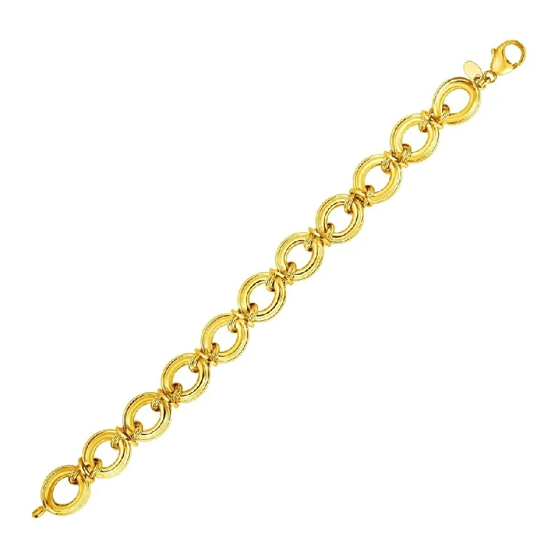 best jewelry for bridesmaids gifts -14k Yellow Gold Polished Round Link Bracelet