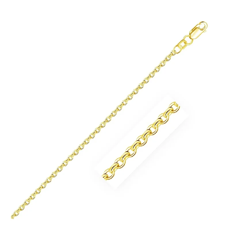 chic women’s rings for evening events -2.3mm 14k Yellow Gold Rolo Bracelet