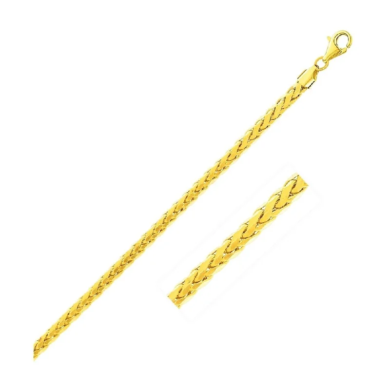 stylish earrings for casual wear -2.7mm 14k Yellow Gold Diamond Cut Round Franco Bracelet