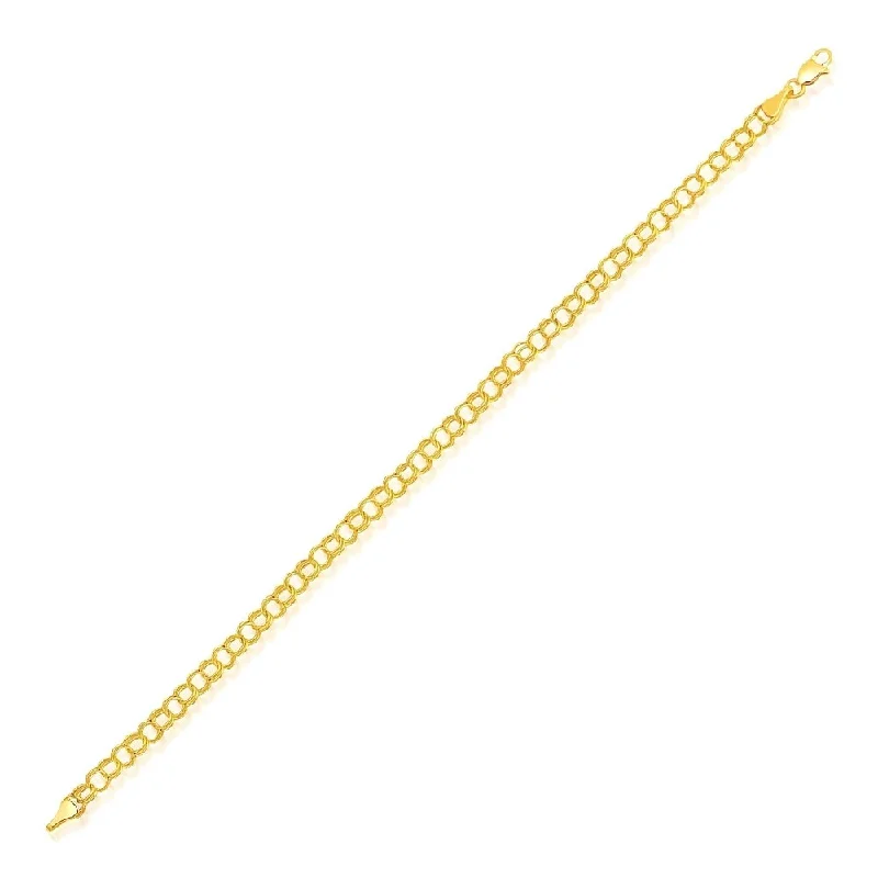 luxury bracelets for women -4.0 mm 14k Yellow Gold Lite Charm Bracelet