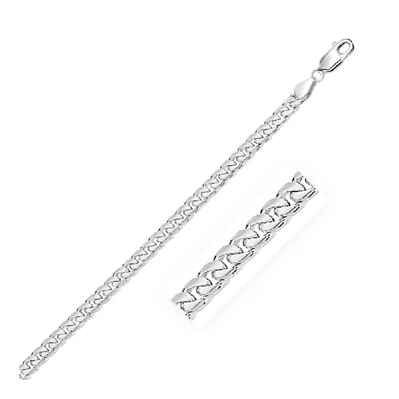 trendy gold earrings for casual wear -4.4mm 14k White Gold Solid Miami Cuban Bracelet