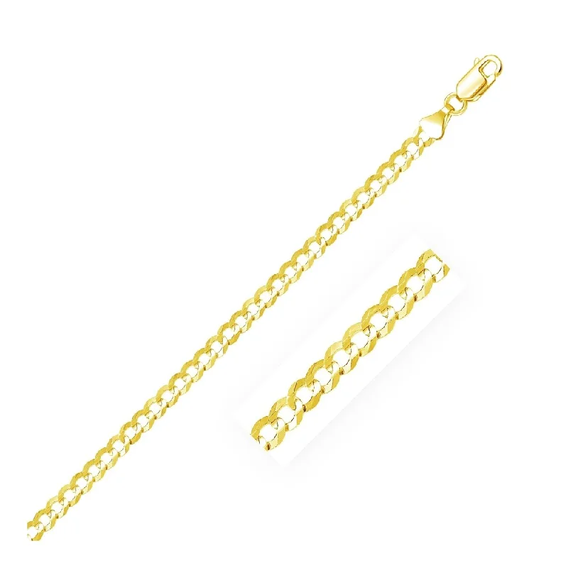 high-quality silver earrings for daily wear -4.7mm 14k Yellow Gold Solid Curb Bracelet