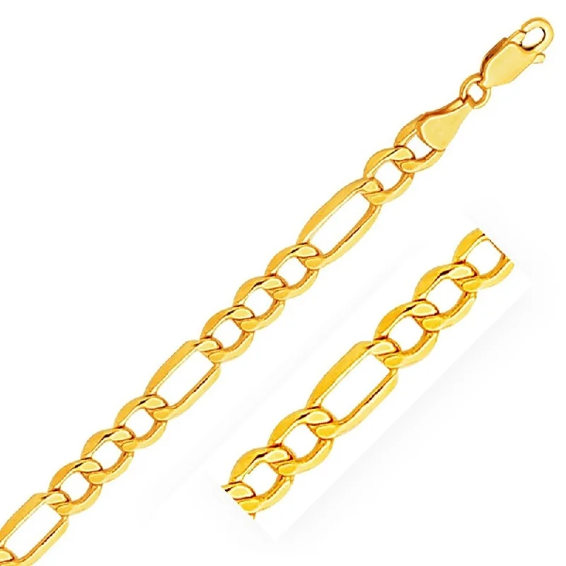 personalized jewelry gifts for women -6.5mm 10k Yellow Gold Lite Figaro Bracelet