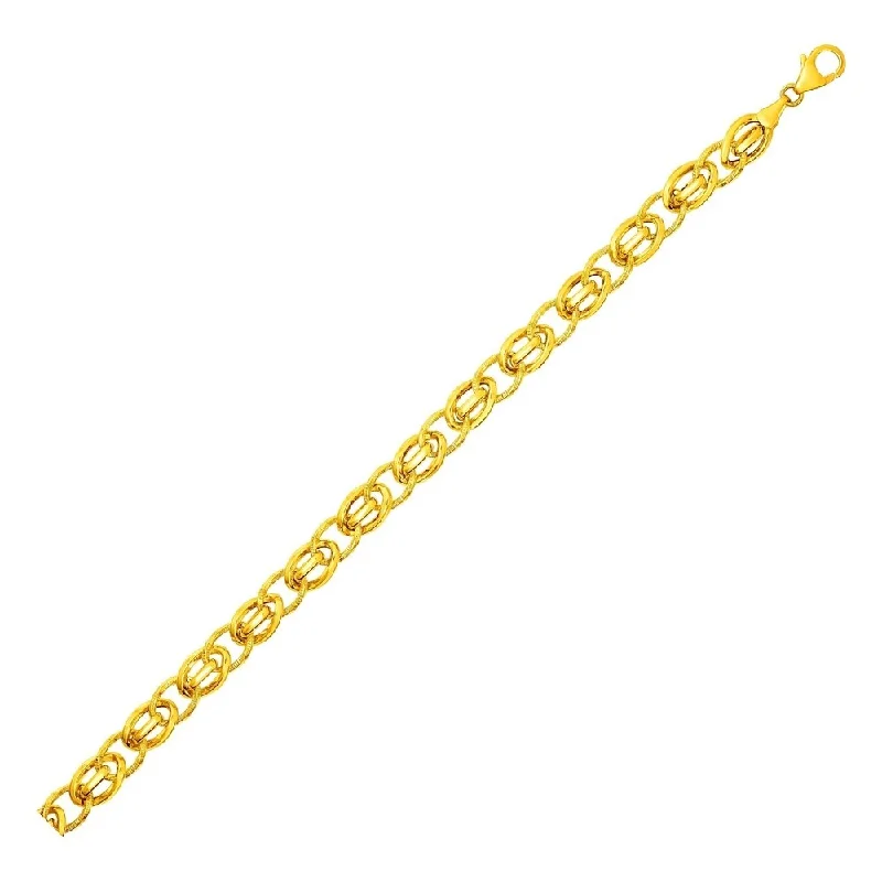 best jewelry for fashion-forward women -Bracelet with Oval and Twisted Interlocking Links in 14k Yellow Gold