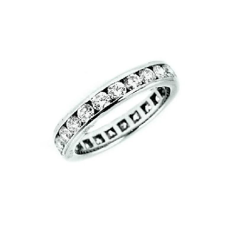 affordable wedding bands for couples -A Link 18K White Gold Diamond Eternity Wedding Band