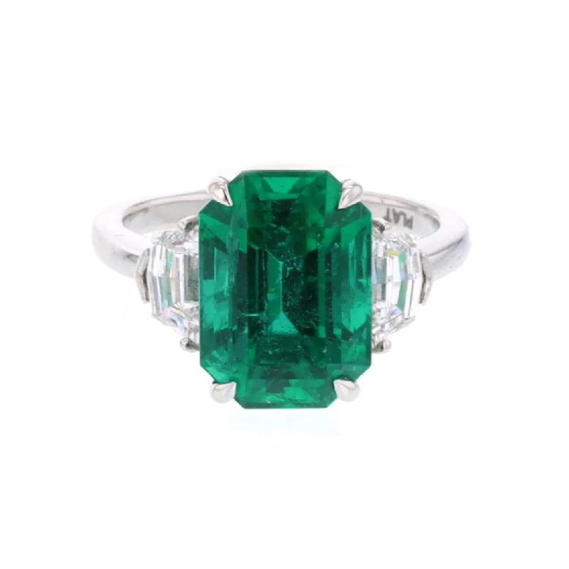 trendy bracelets for women’s fashion -Emerald & Diamond Ring