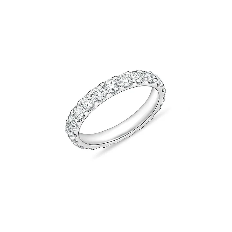 elegant silver jewelry for women -LaViano Fashion 1.96 Carats Platinum Diamond Eternity Wedding Band