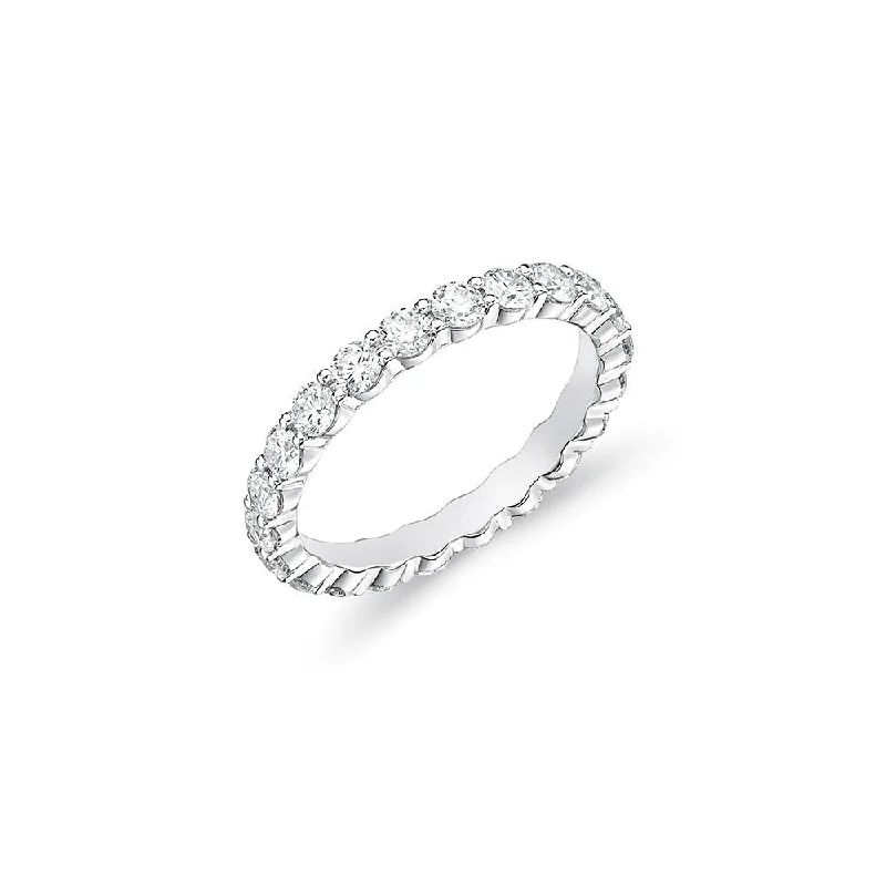 stylish charm necklaces for women -LaViano Fashion 1.44 Carat Platinum Diamond Eternity Wedding Band