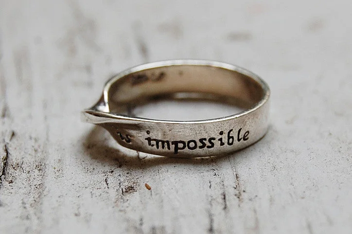 elegant cocktail jewelry for women -'nothing is impossible' ring | 925 silver