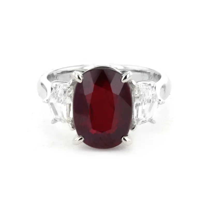 affordable wedding bands for couples -Ruby & Diamond Ring