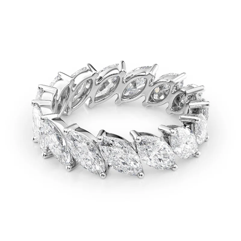 luxury bracelets for women’s formal wear -5ct Slanted Marquise Eternity