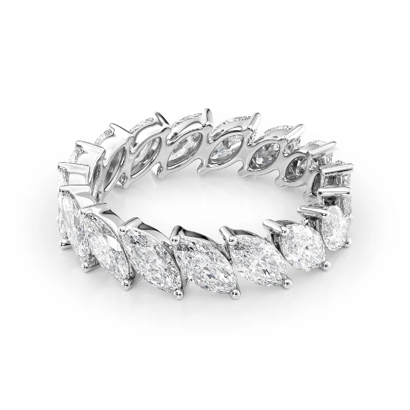 luxury gemstone rings for women -3.5ct Slanted Marquise Eternity