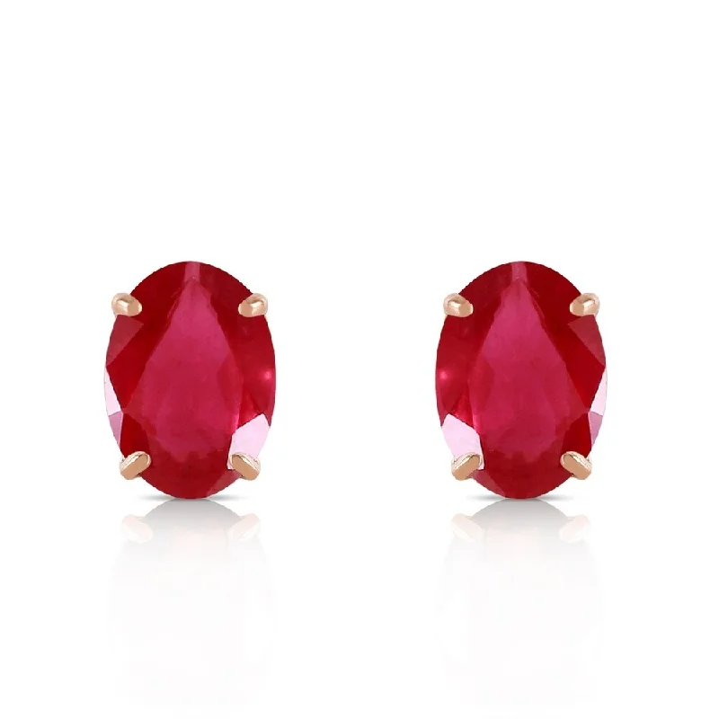 elegant engagement rings for women -1.8 Carat 14K Solid Gold Stud Earrings Natural Ruby