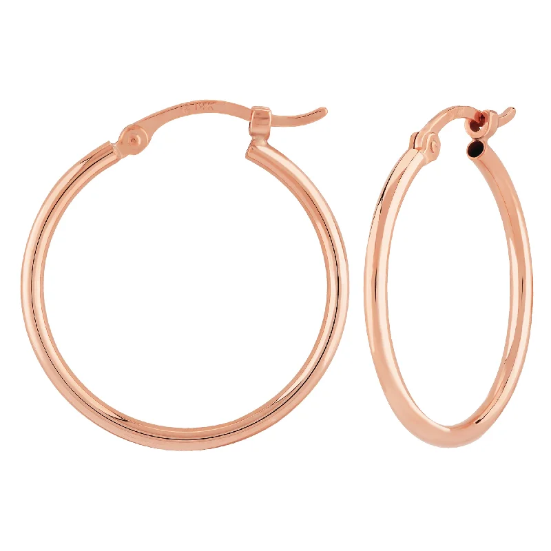 trendy bangles for women’s style -14k Rose Gold Hoop Earrings