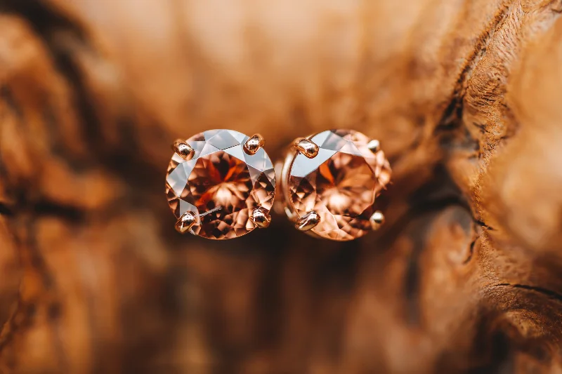 custom-designed jewelry for women -14k Rose Gold Imperial Zircon Stud Earrings