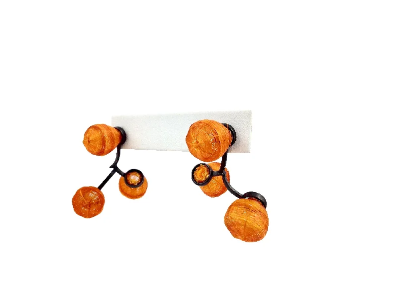 custom-designed jewelry for women -Orange Globo Earrings