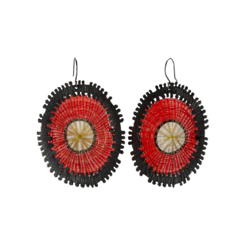 best statement necklaces for women -Red Volcan Earrings