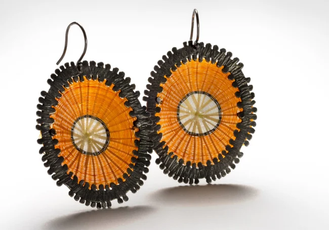 personalized rings for women’s fashion -Orange Volcan Earrings