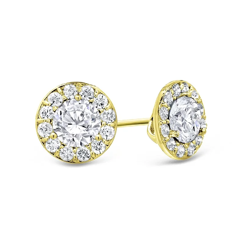 stylish charm necklaces for women -Auriya 14k Gold 3/4ctw Round Halo Diamond Stud Earrings