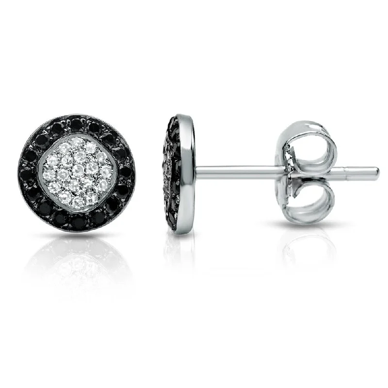 luxury rings for women’s events -Auriya 14k White Gold 1/4ct TDW Black and White Diamond Stud Earrings (H-I, SI1-SI2)