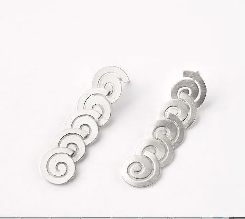 fashionable silver rings for women -Coil Shaped Earrings