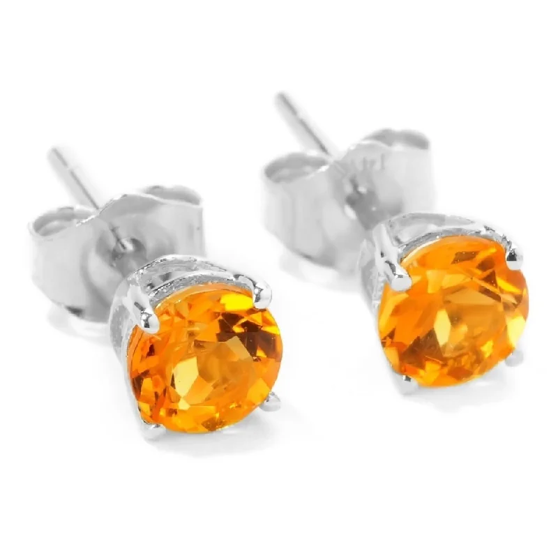 custom-made jewelry for women -Sterling Silver 0.5Ctw Citrine Stud Earrings