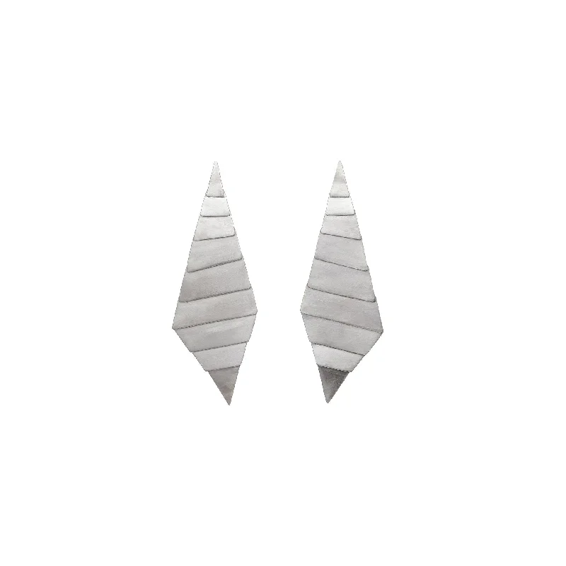 high-quality silver earrings for daily wear -Wind Wave Silver Modern Earrings