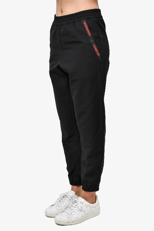 fashionable coats for women’s winter wear -Burberry London Black Joggers w/ Red Writing sz 44