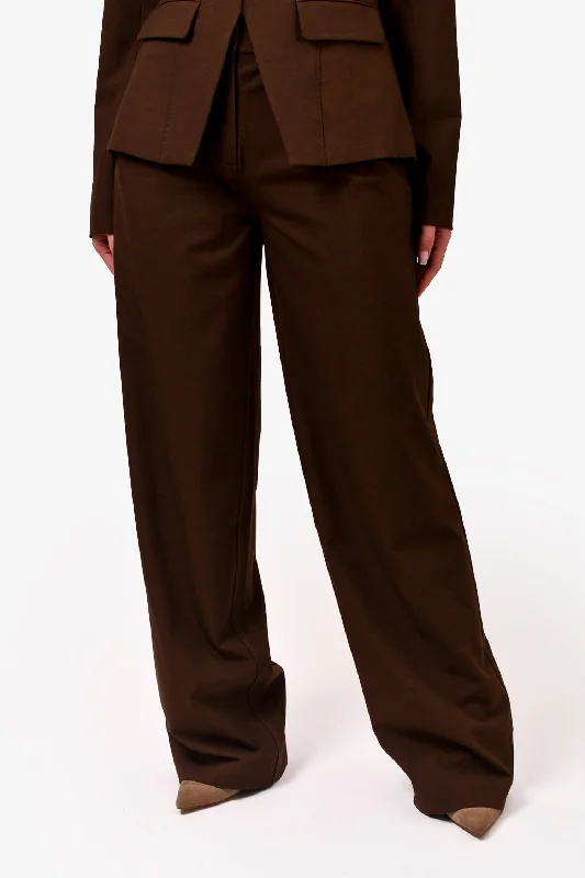 comfortable women’s athletic wear -Camila Coelho Brown Tailored Trousers Size XS