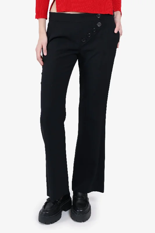 best women’s pants for spring and summer -Chloe Black Criss Cross Wide Leg Trousers Size 38