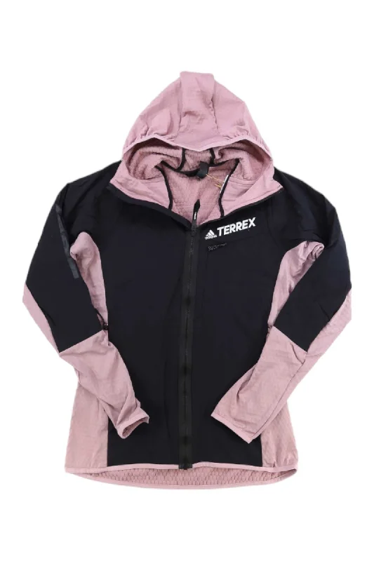 boho-chic women’s clothing for summer -Adidas Women's Terrex Techrock Flooce Hooded Jacket