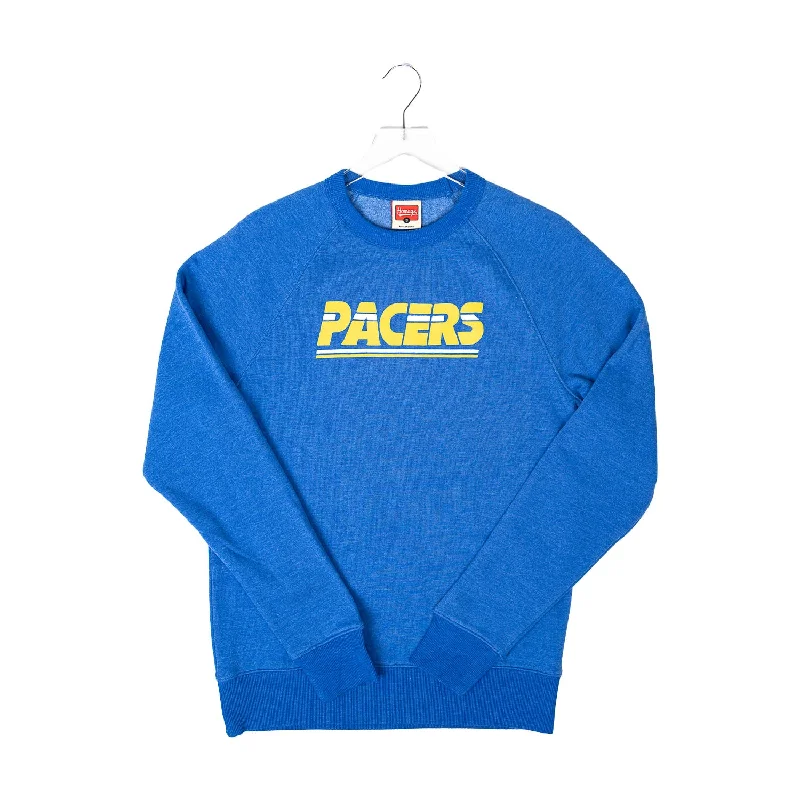 elegant women’s clothing for evening events -Adult Indiana Pacers Hardwood Classics Wordmark Crewneck Sweatshirt in Royal by Homage