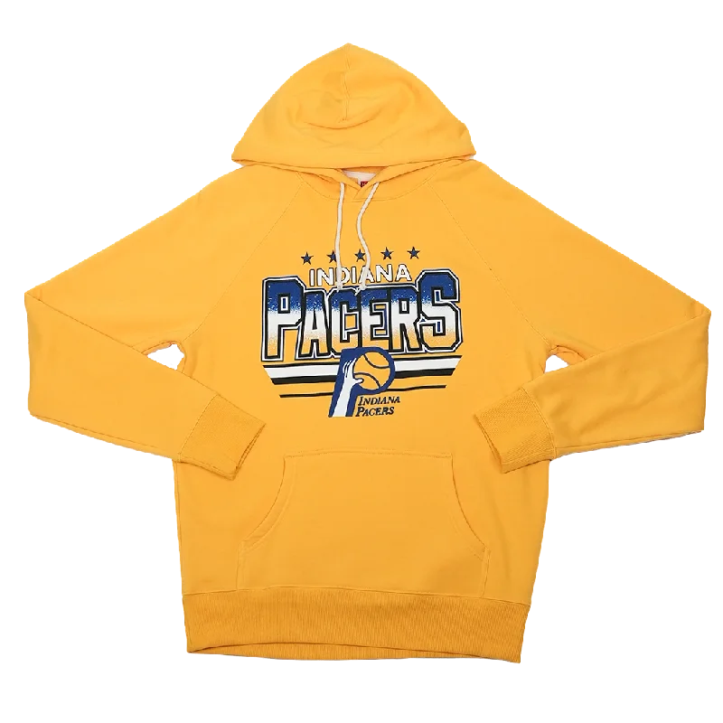 comfortable dresses for women on the go -Adult Indiana Pacers Retro Stripes Hooded Sweatshirt in Gold by Homage