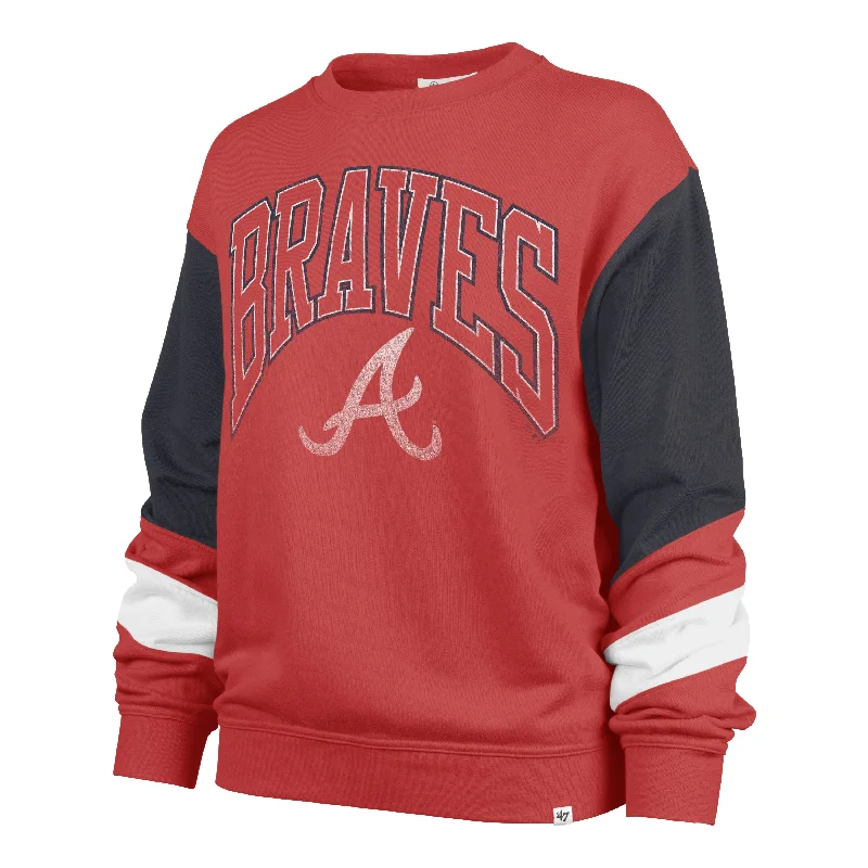 best women’s tops for casual outfits -ATLANTA BRAVES DOUBLE HEADER '47 NOVA DORSET PARK CREW WOMENS