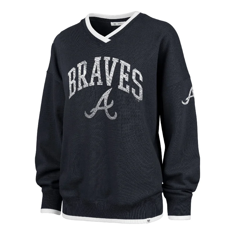 high-waisted women’s jeans for everyday wear -ATLANTA BRAVES WAX PACK DAZE EIGHTIES '47 PULLOVER WOMENS