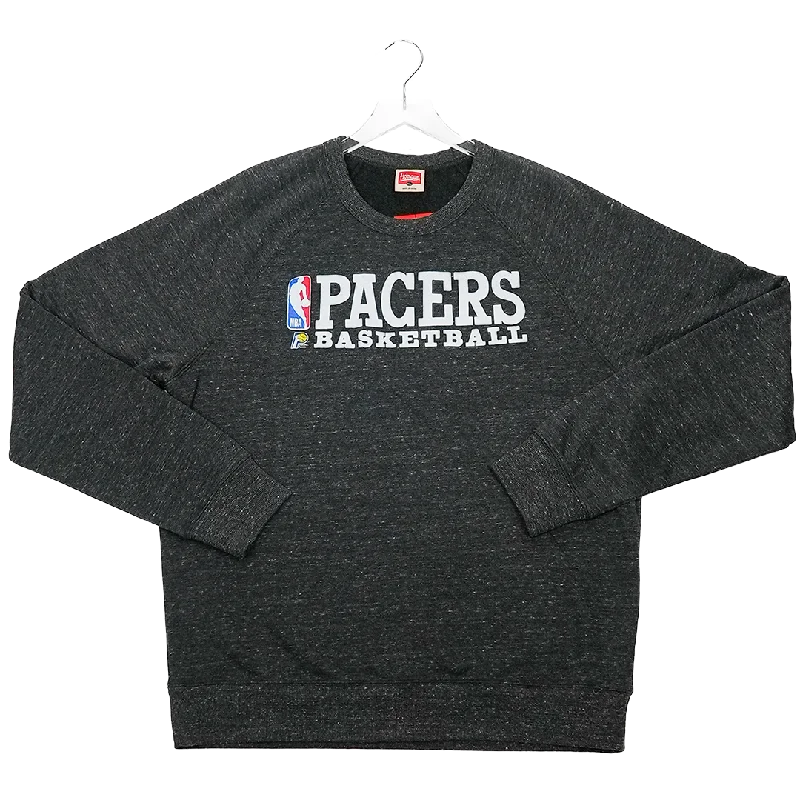 trendy workout clothing for women -Adult Indiana Pacers NBA Logoman Crewneck Sweatshirt in Black by Homage