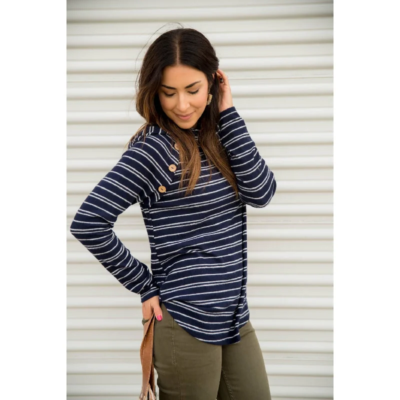 best fall clothing for women -Micro Striped Hoodie