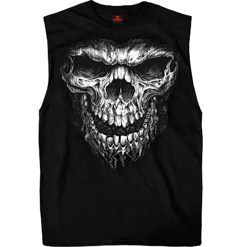 unique dresses for women’s fashionistas -Hot Leathers GMT3202 Men’s Black and White Shredder Skull Tank Top Shirt