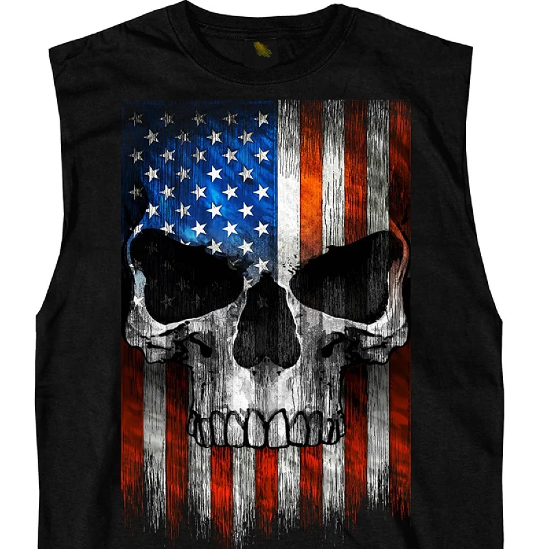 stylish jumpsuits for women’s formal wear -Hot Leathers GMT3483 Men’s Shooter Skull Patriotic Sleeveless Black Tank Top Shirt